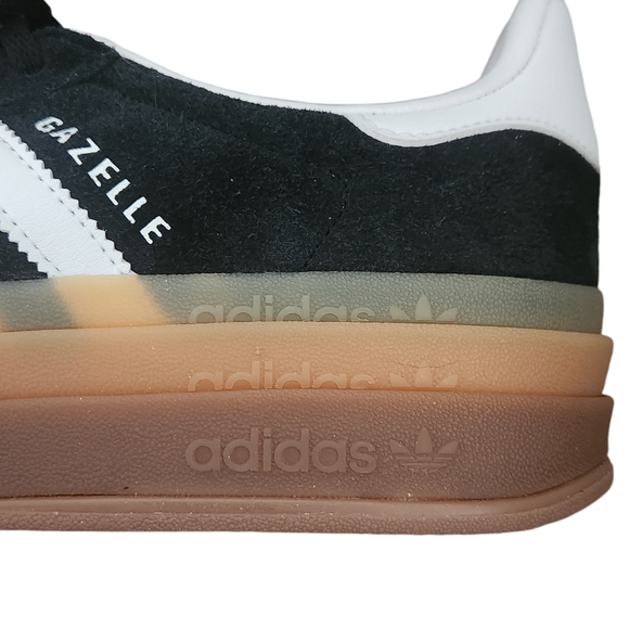 NWT ADIDAS Gazelle Bold Triple Gum Platform Black Suede 8.5 RUNS BIG - Picture 2 of 13